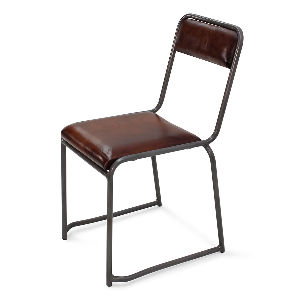 Chaise de restaurant bar fabriquée en simili cuir et métal.