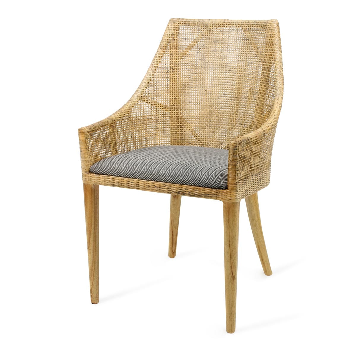 Chaise fabriquée en rotin pour bistrot, bar ou restaurant.
