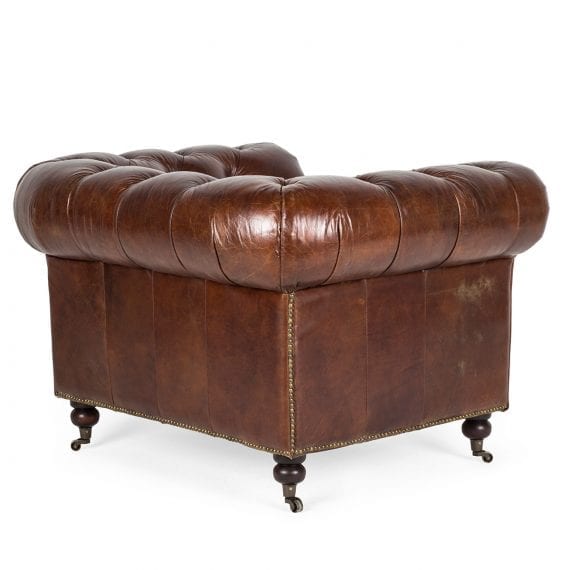 Fauteuil individuel chesterfield vintage.