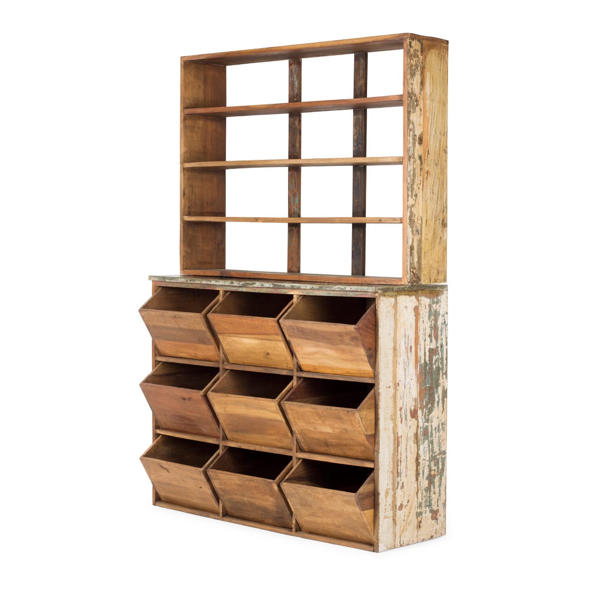 Meuble en bois vintage pour les magasins de chaussures