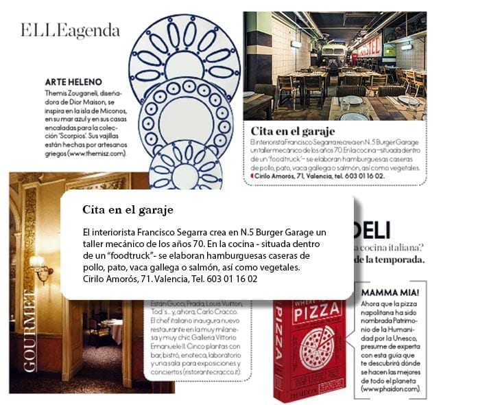 Nº5 Burger Garage dans le magazine Elle Gourmet. 