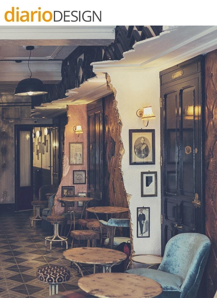 Photo.Projet d'intérieur dans le Burger Bar N5 avec du mobilier vintage publié dans diaroDesign.