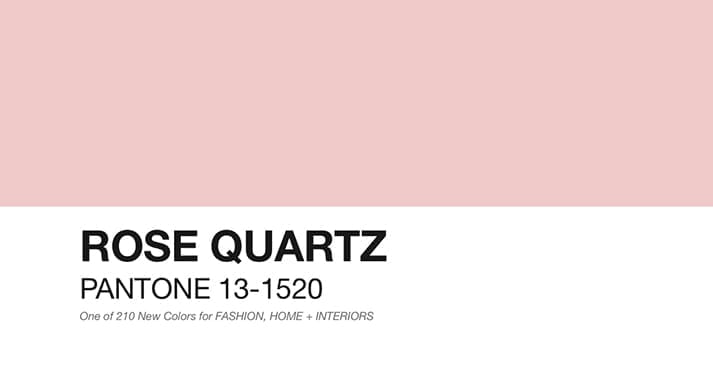 Rose Quartz, couleur pantone 2016