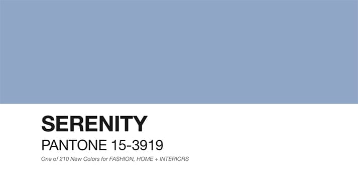 Serenity, couleur pantone 2016