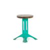 Bright coloured low stools.