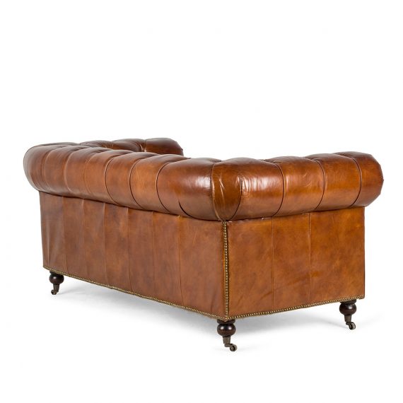 Leather Chester sofa.