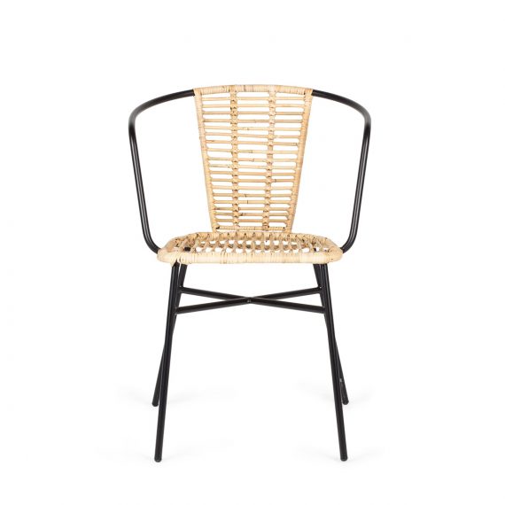Cane and rattan chair.