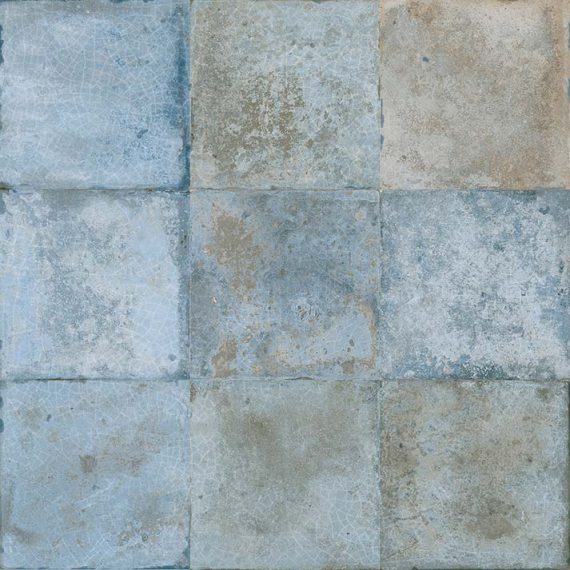Blue stoneware tile.