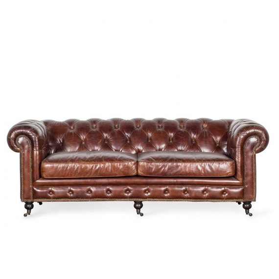 Brown Chester sofa, Italian leather. Francisco Seagrra.