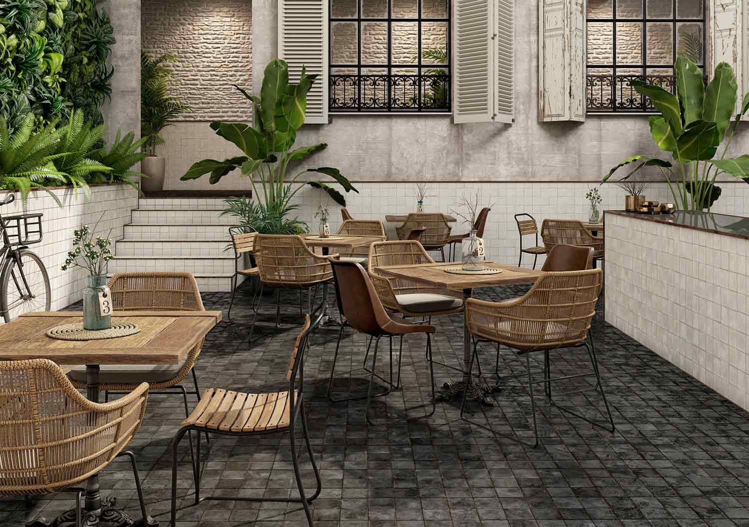 Restaurant floors.