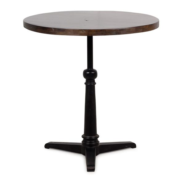 Aroa. Round bar tables made of wood and iron.