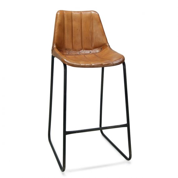 Picture of the vintage leahter hospitality stools Mews.