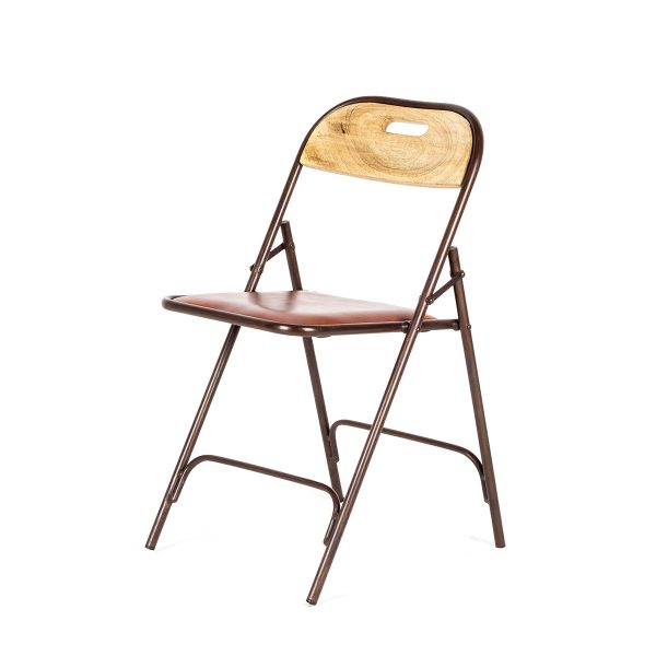 Silla metal cuero.