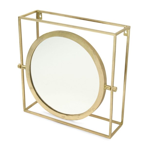 Vintage golden mirror for public toilets.
