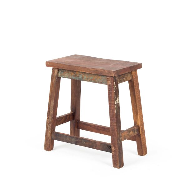 Low wood stool.