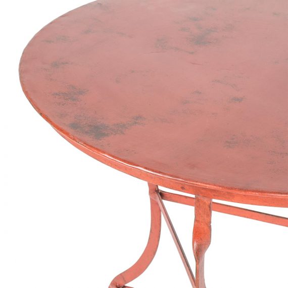 Round forged steel table.