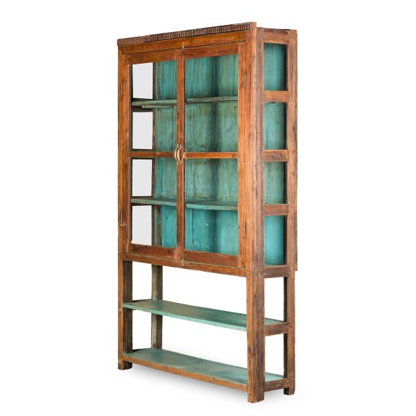 Armario librería antiguo en madera.