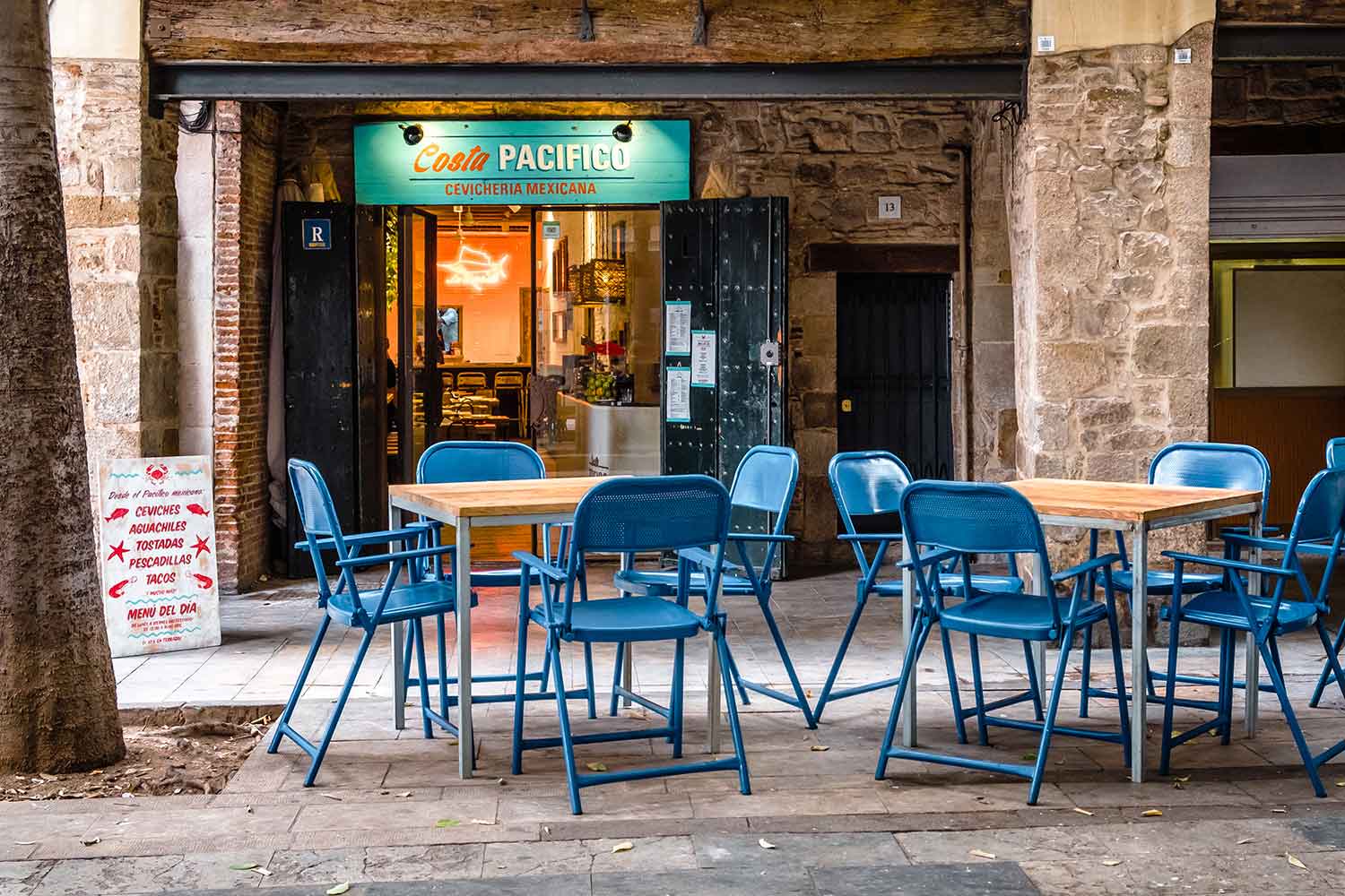 Restaurant outdoor chairs.