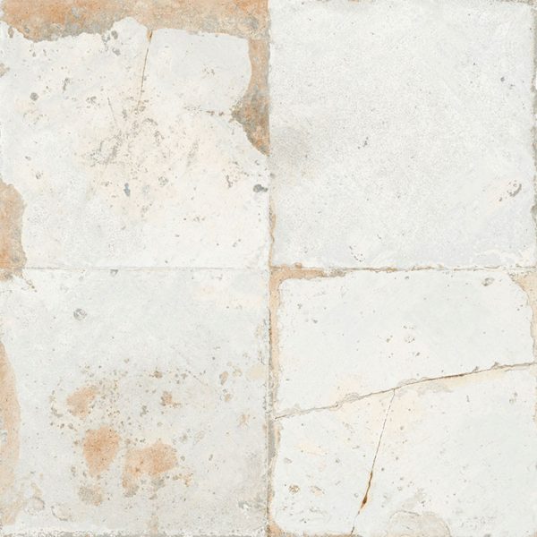 White stoneware tiles.