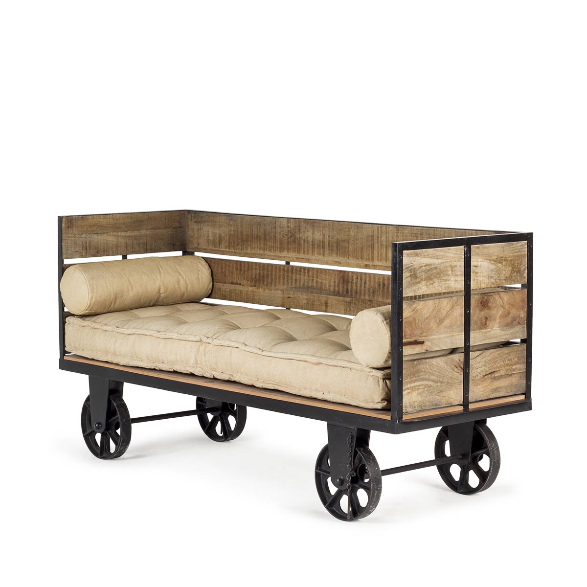 Industrial style wagon sofa Inma Creta at Francisco Segarra