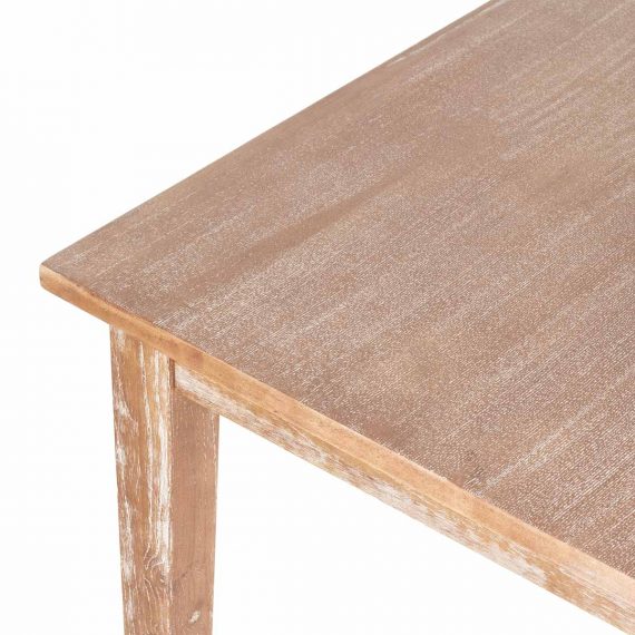 Square wooden table.