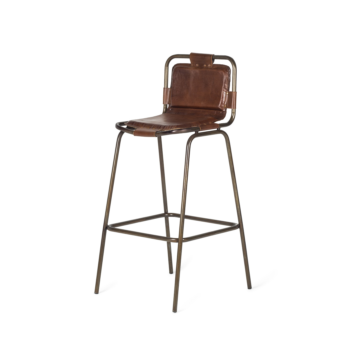 High stools upholstered in cotton and jute.