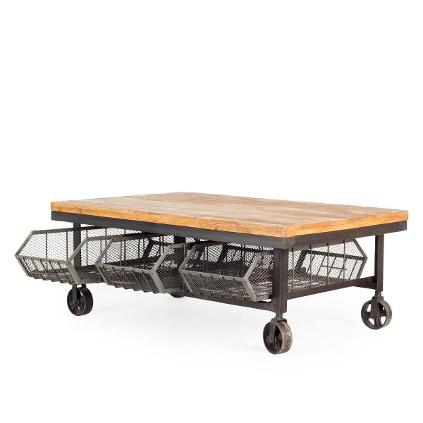 Industrial style low tables.
