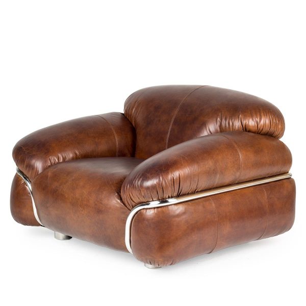 Leather armchair, retro style.