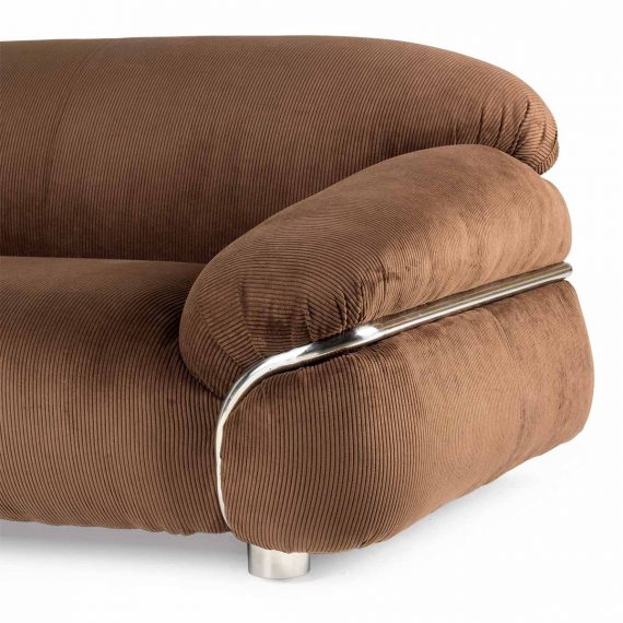 Retro brown corduroy sofa.