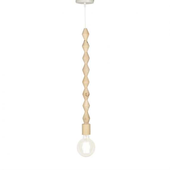 Wooden pendant lamp.