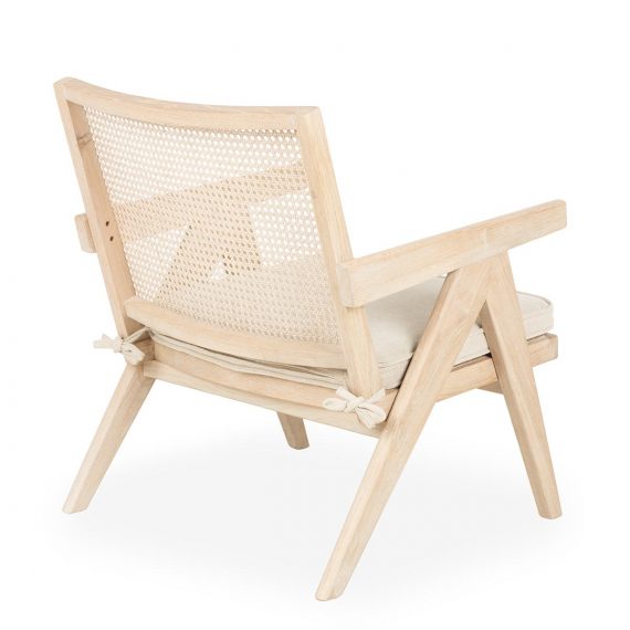 Natural rattan armchairs.