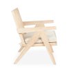 Wood and rattan armchair.
