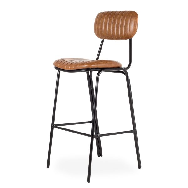 Brown leatherette stools.