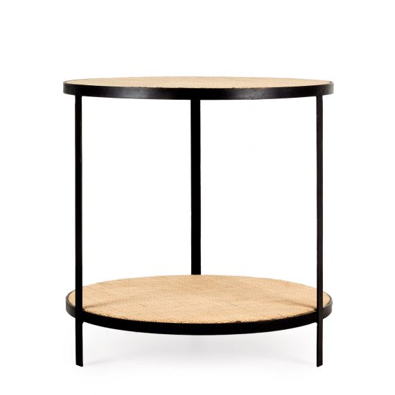 Rattan side table.