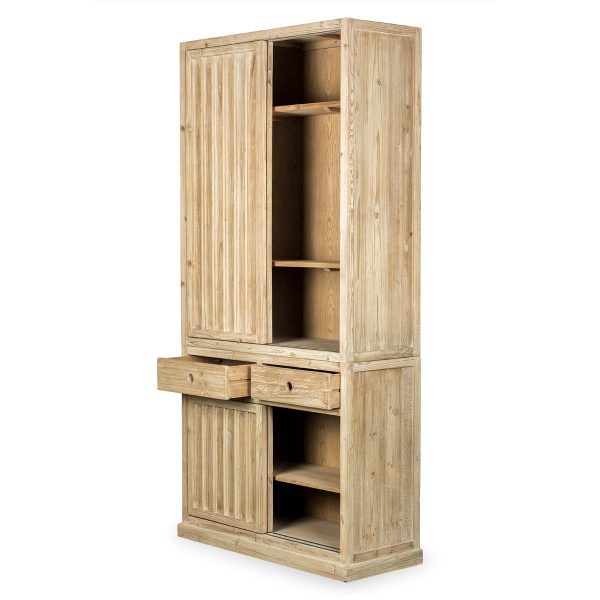 Wooden cabinets in rustic style.