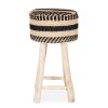 High stools cotton and jute upholstery.