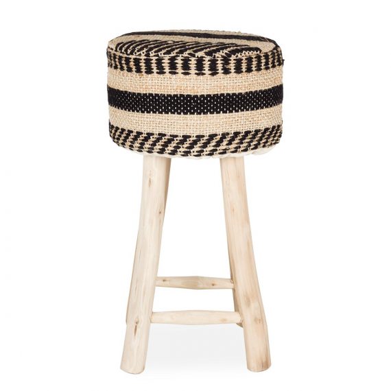 High stools cotton and jute upholstery.
