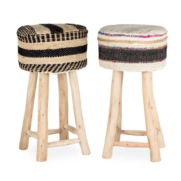 High stools upholstered seat.
