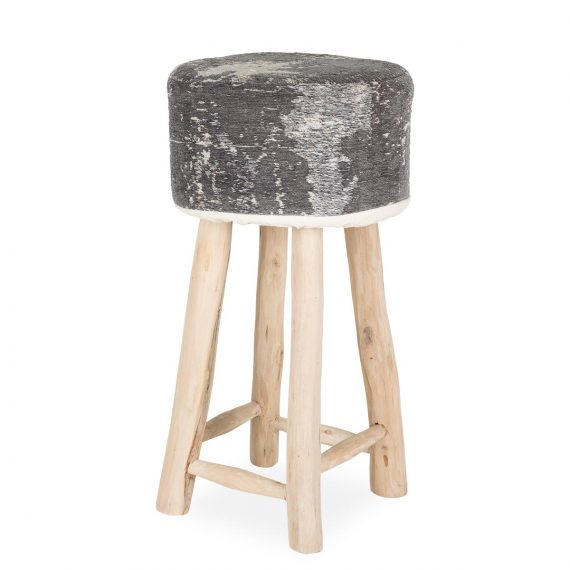 High upholstered wooden stools.