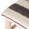Square stool upholstered in cotton.