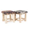 Upholstered low stools.