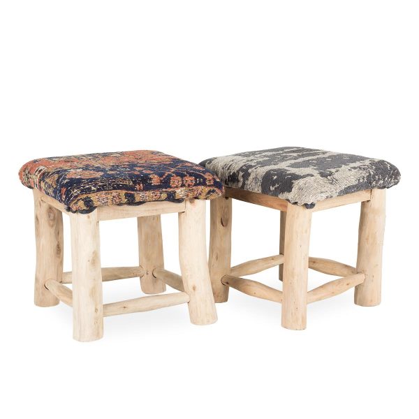 Upholstered low stools.