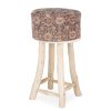 Upholstered wooden stools.