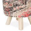 Wood and chenille stool.