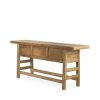 Console en bois naturel.