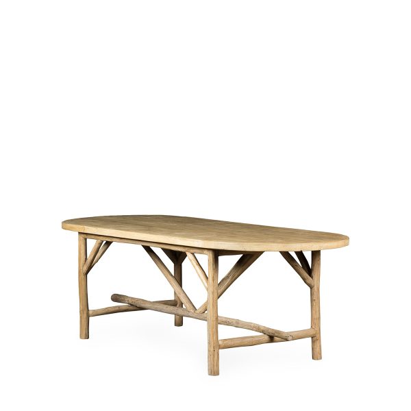 Natural wood log tables.