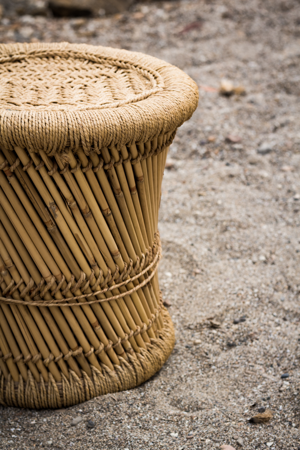 Bamboo cane stools.