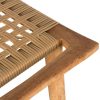 Wood rattan high stool without back.