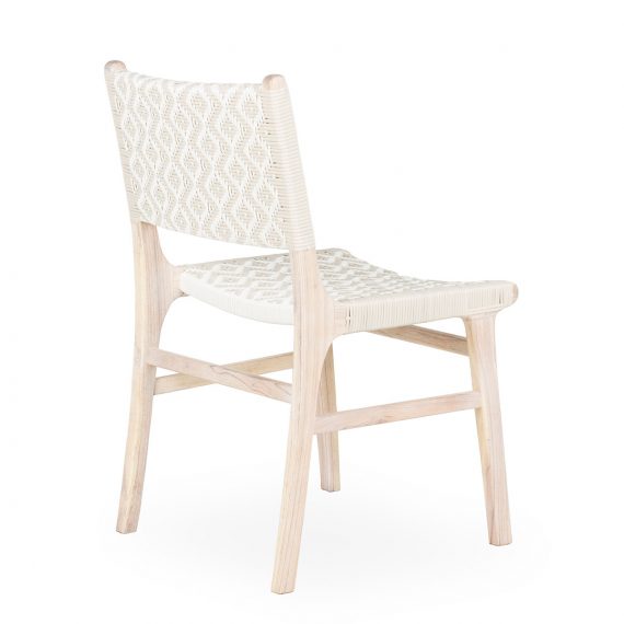 White rattan chairs.