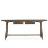 Wood console table.
